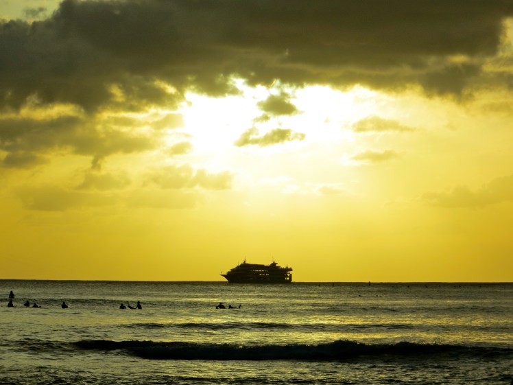 Star of Honolulu Dinner Cruise @ Waikiki Beach...no quite the cruise ship that I lived on but it brought back memories none-the-less.