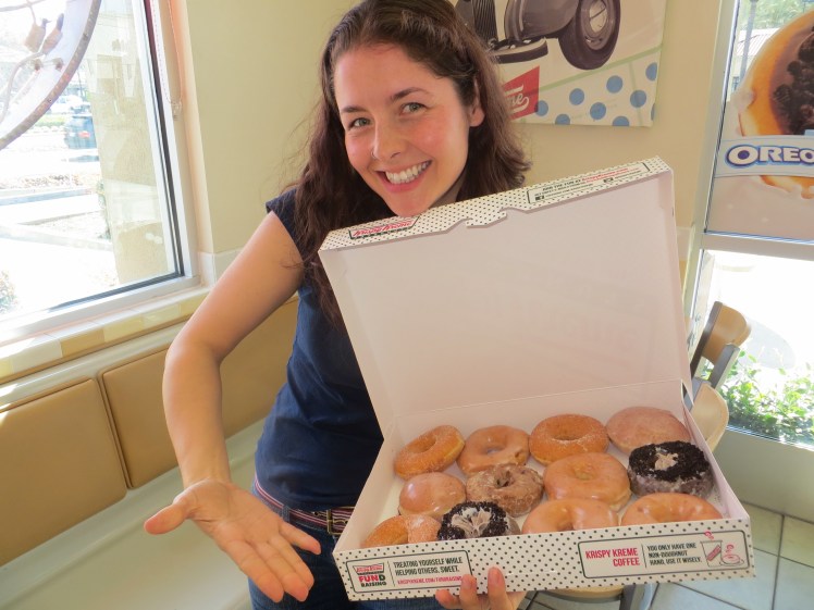 We had the American Lunch of Champions - In N Out Burgers and then a dozen Krispy Kremes