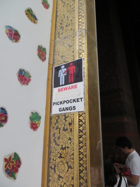 A welcoming sign at the temple.