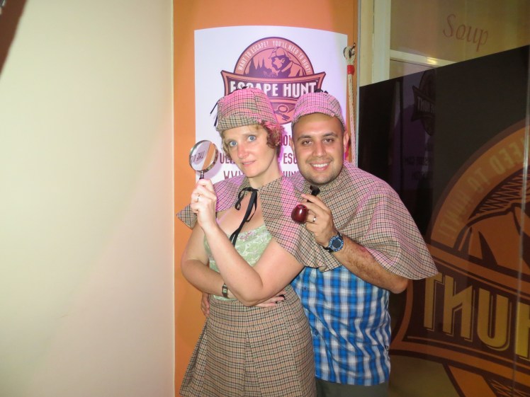  If you know what escape room video/app games are, this is the human version of it.  Basically you are locked in a room and have to escape it, figuring out clues, finding items and figuring out puzzles to find the key and escape before time runs out.  We narrowly escaped but not without one crucial hint our game master gave us.  I loved it, but I was a fan of escape rooms before trying this live version.