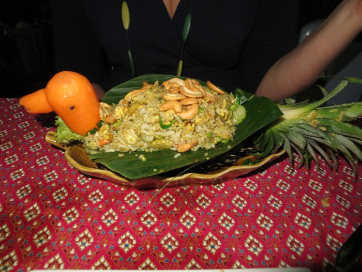 They get points for the fancy presentation of my pineapple fried rice.