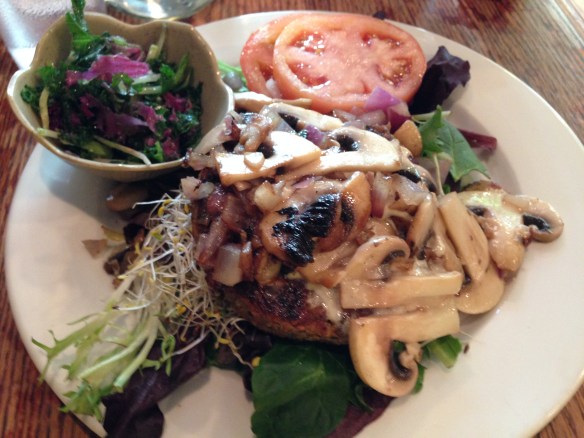 Had to stop at Fresh on Spadina again. Yes, it's that good! This time I had their mushroom, onion burger, minus the bun. Delish!