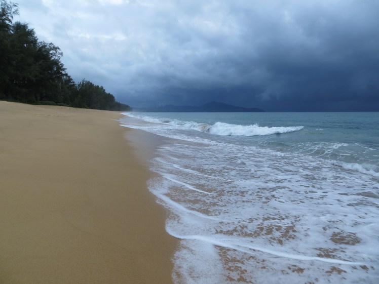 Stormy clouds didn't prevent us from getting out and enjoying the beautiful Mai Khao Beach at the resort.  We even swam in the waves with those clouds above us as it started to downpour.  Was scary and fun, all at the same time.